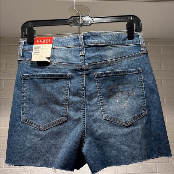 Guess Blue Denim High-Waisted Shorts - Picture 3 of 5